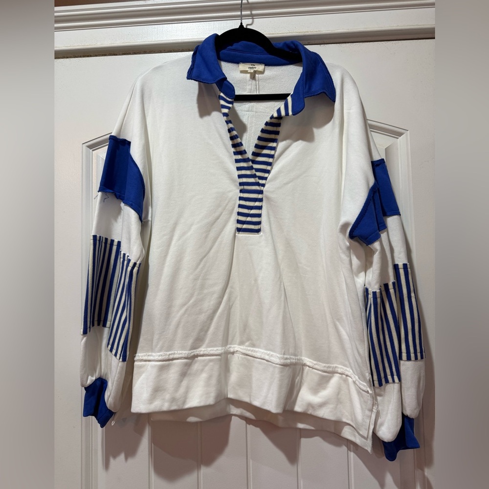 Entro White Shirt with Blue Stripes